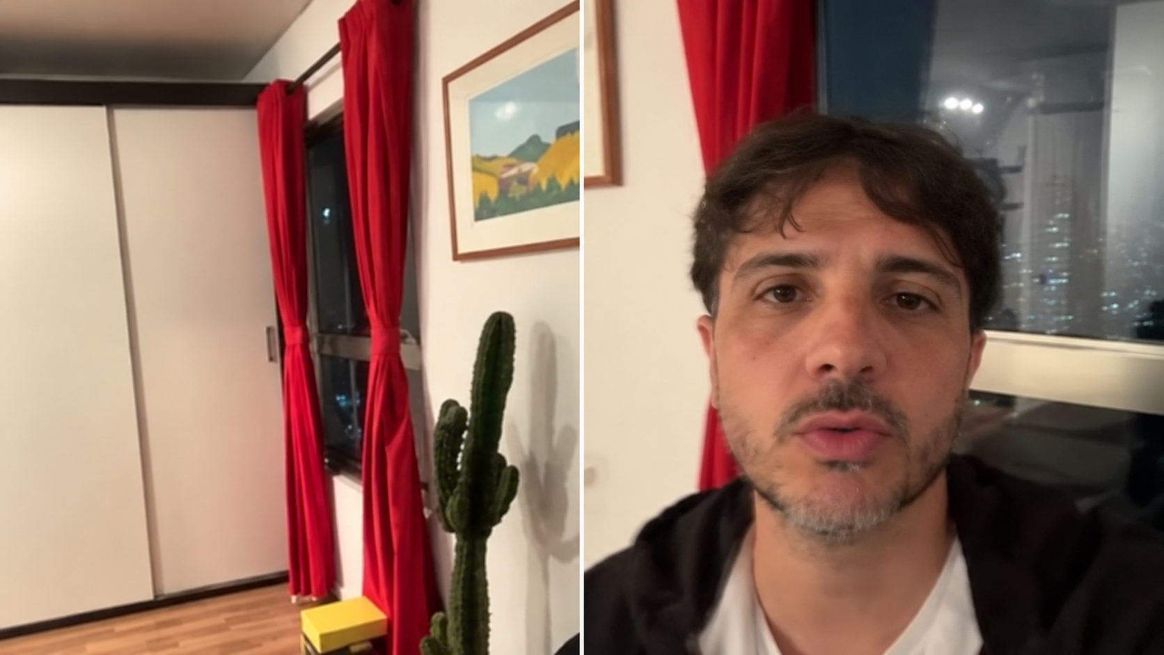 Por que Renan Santos apareceu com uma cortina vermelha? Entenda a publicação