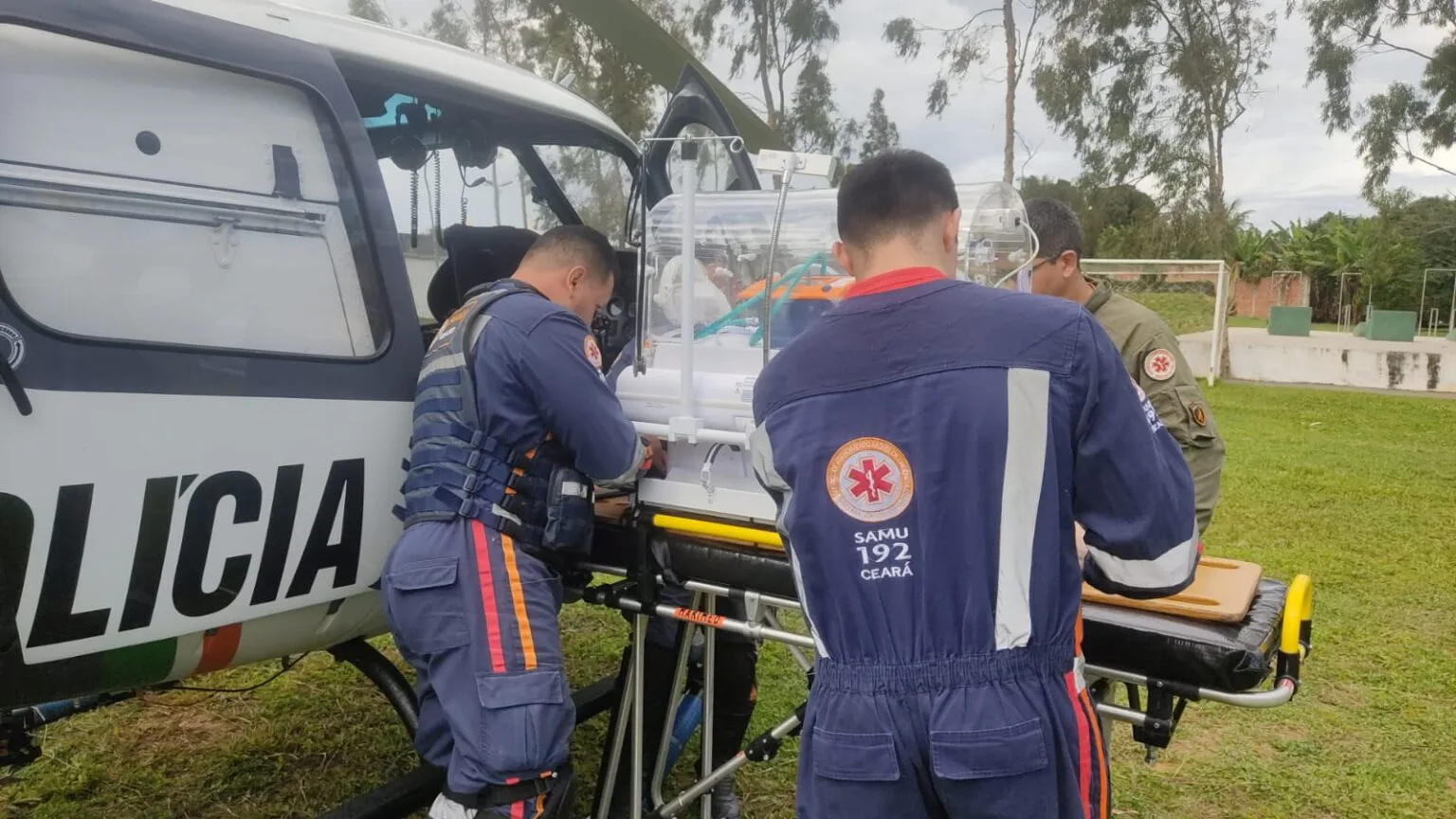 Recém-nascido é socorrido de helicóptero de Tianguá para Fortaleza