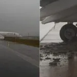 Avião derrapa, sai da pista e força fechamento do aeroporto de Florianópolis