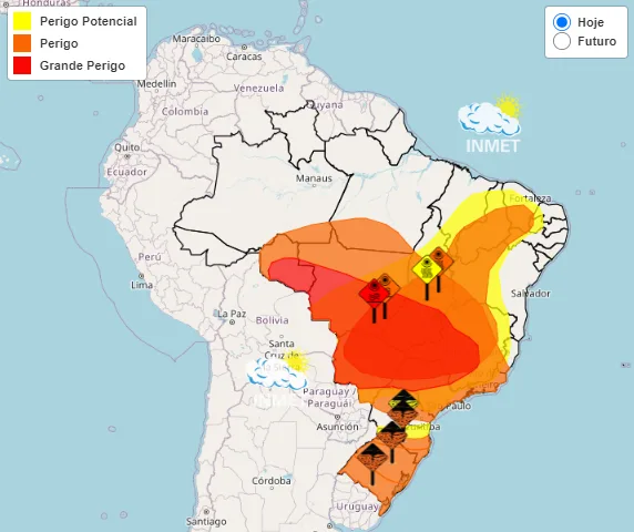 Onda de calor no Brasil faz Inmet emitir alerta vermelho de 'grande perigo'