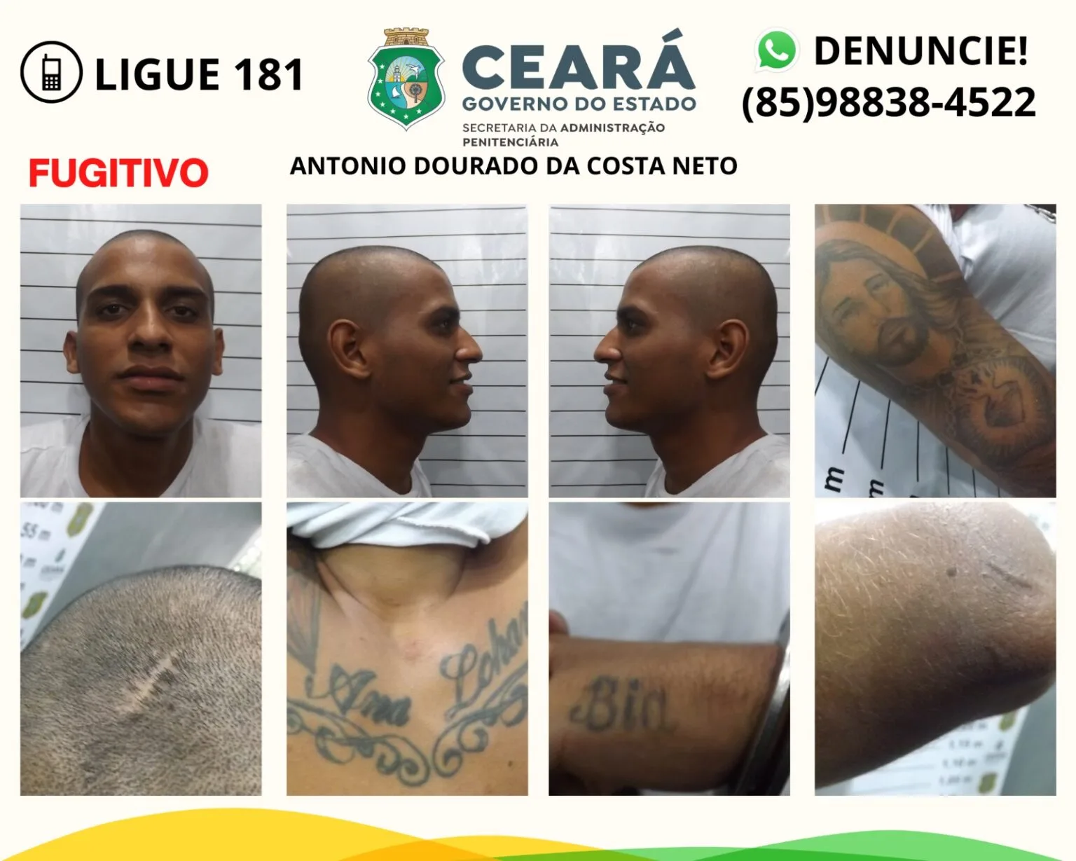 Detento foge de presídio localizado em Itaitinga, na Região Metropolitana de Fortaleza