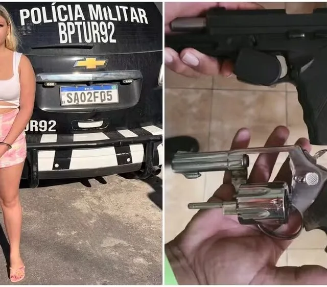 Jovem de 19 anos é presa com armas e drogas em operação policial no Cais do Porto, em Fortaleza