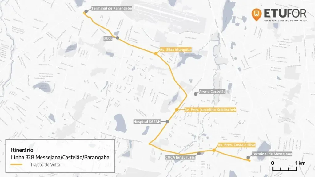 Etufor anuncia que nova linha Messejana / Castelão/ Parangaba iniciará na segunda-feira (10)