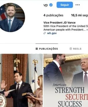 Internautas reclamam de seguirem vice-presidente dos EUA involuntariamente no Instagram