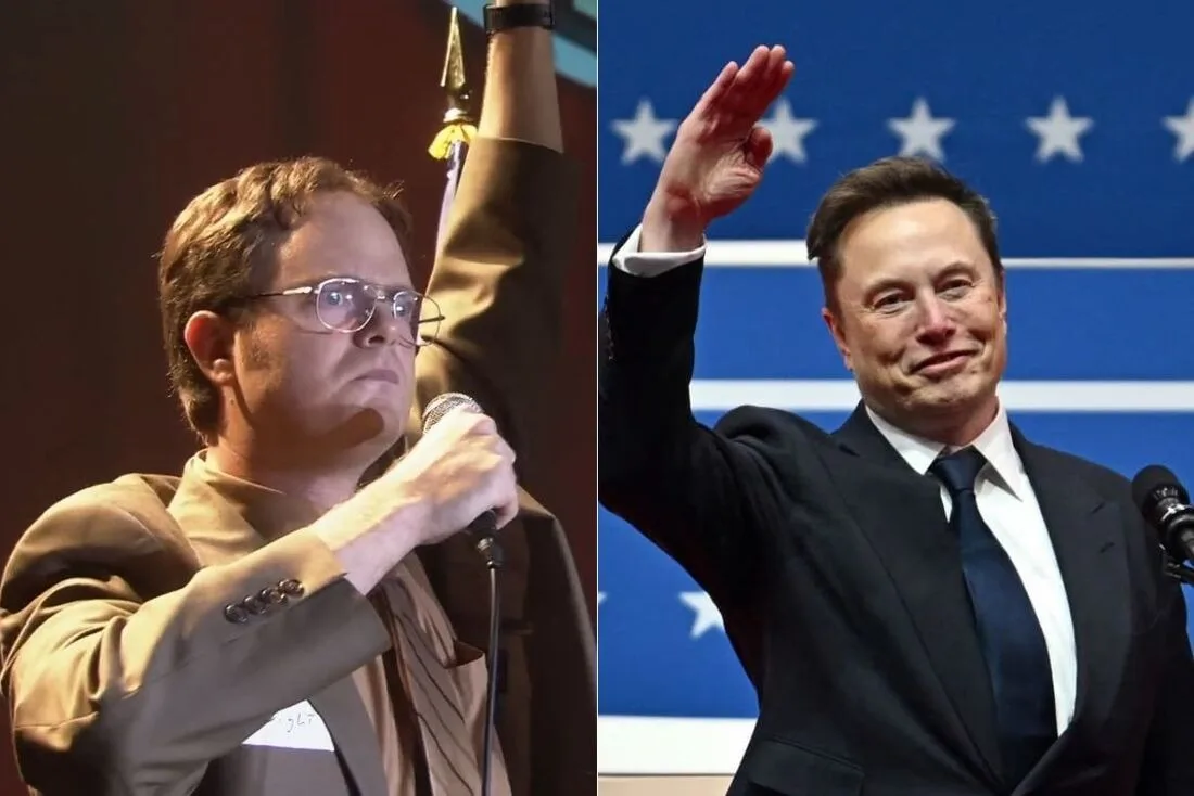 Cena de 'The Office' é comparada ao discurso de Elon Musk em comício de Trump