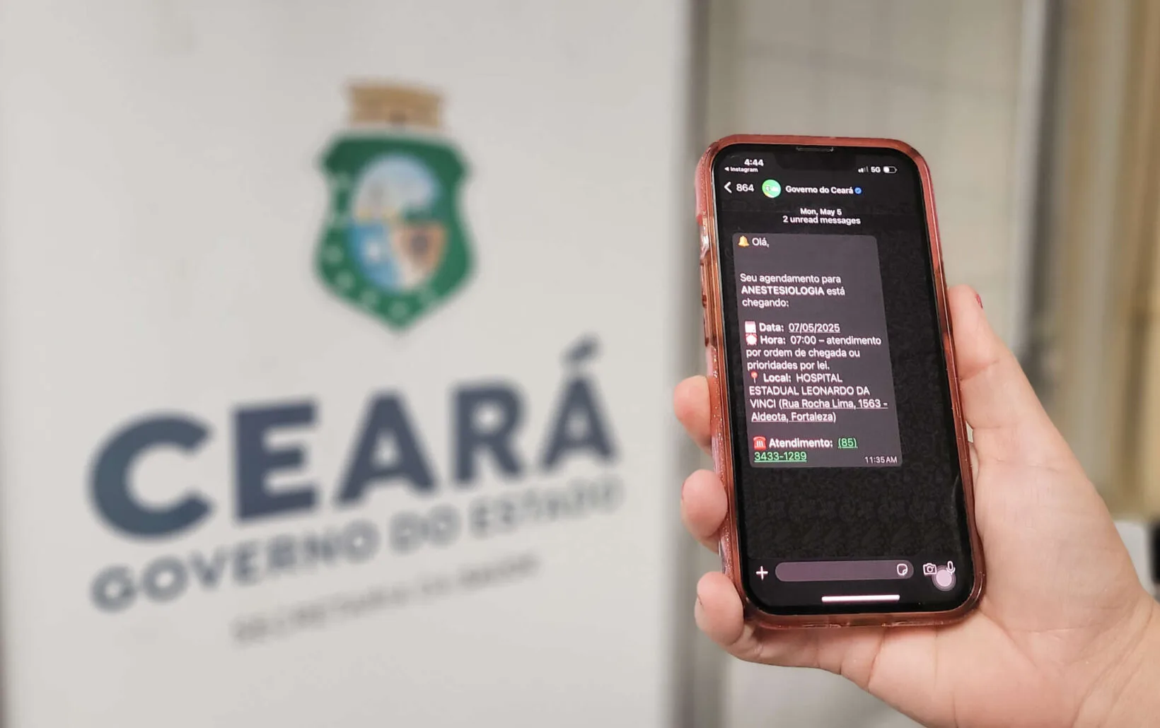 Pacientes da rede pública de saúde do Ceará passam a receber confirmação de consultas pelo WhatsApp