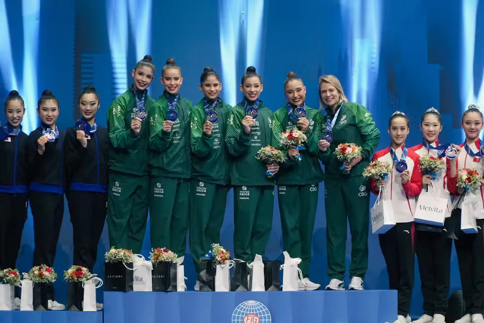 Brasil conquista ouro inédito na ginástica rítmica em etapa da Copa do Mundo