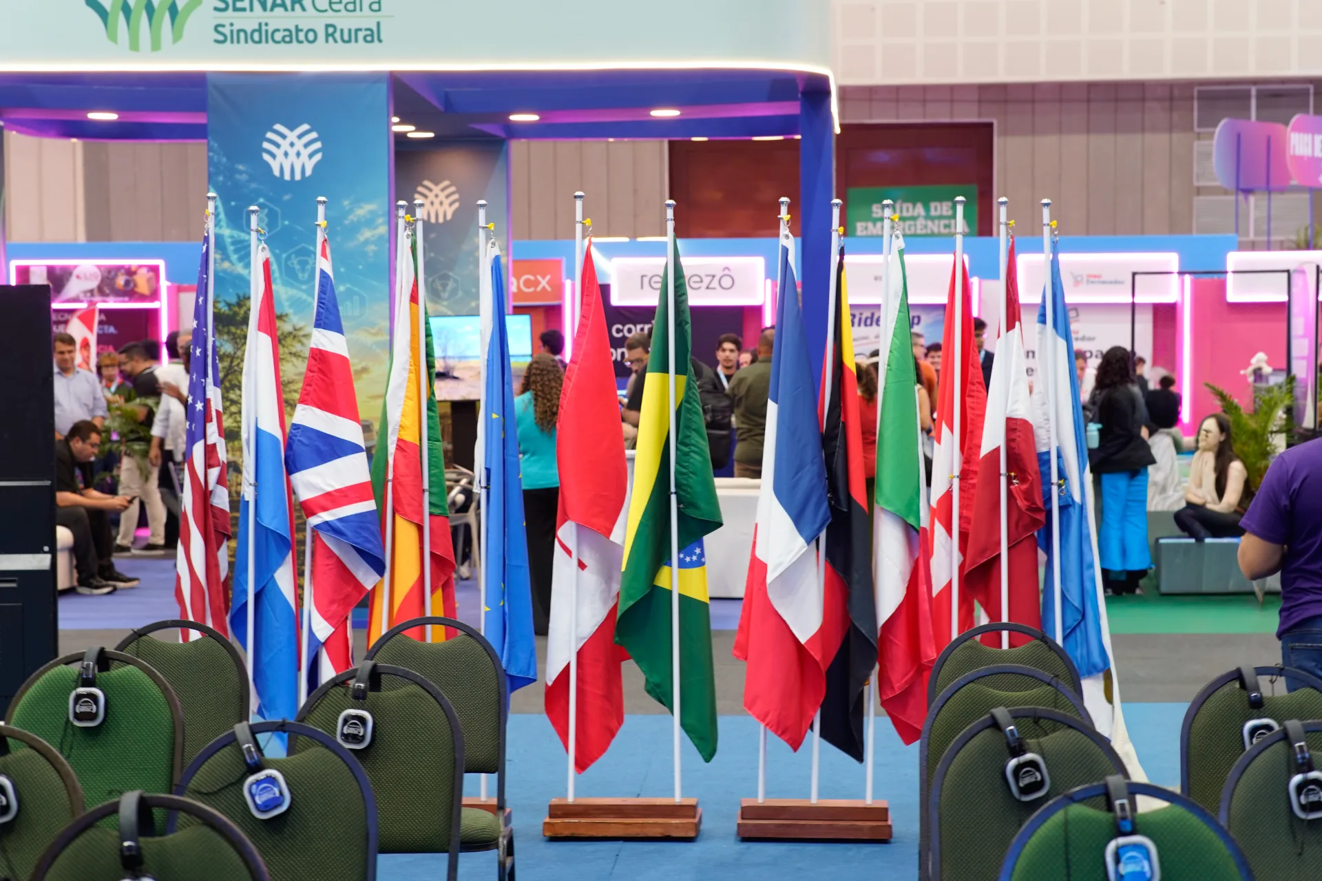 Espaço destinado à internacionalização no Siará Tech Summit – Foto: Sebrae/CE Ceará amplia pontes com mercados internacionais durante o Siará Tech Summit