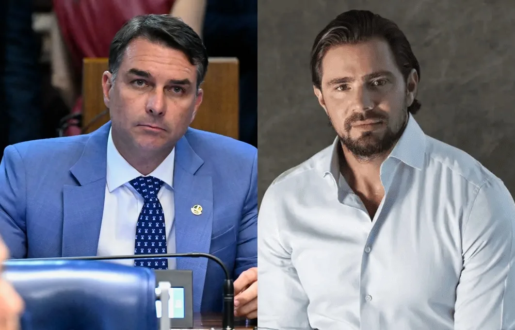 O apartamento usado por Flávio Bolsonaro foi comprado por Fabiano Zettel, cunhado de Daniel Vorcaro, em abril de 2025, por R$ 5,5 milhões. Foto: Carlos Moura/Agência Senado, Divulgação/Banco Master Apartamento usado por Flávio Bolsonaro em SP foi vendido por cunhado de Vorcaro