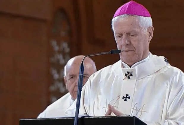 A declaração ocorreu durante a missa de Nossa Senhora Aparecida, (Foto: Reprodução) 'Maria venceu o dragão': fala de arcebispo de Aparecida volta a circula após polêmica sobre retirada de título da padroeira