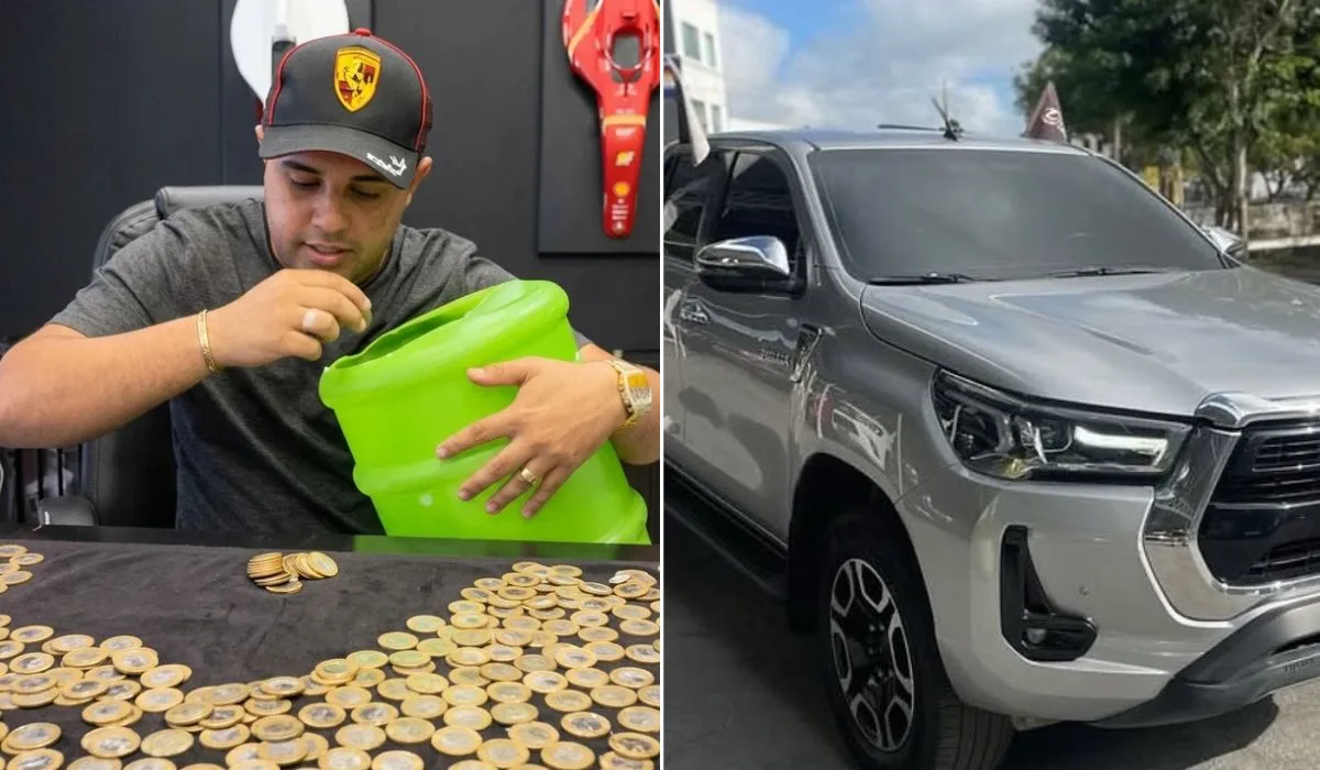 Borracheiro compra Hilux de R$ 110 mil e paga parte com moedas de R$ 1 no Ceará