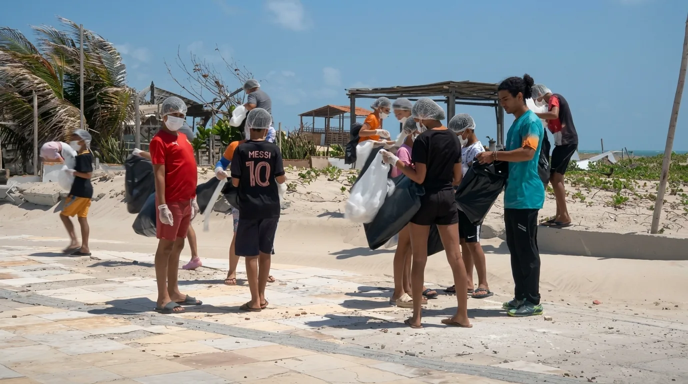 Crianças do Cais do Porto participam de ação sobre preservação ambiental em Fortaleza