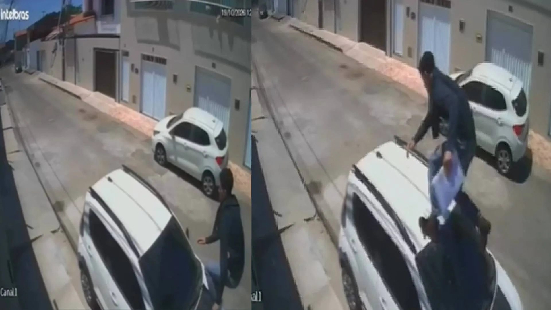 Homem corre por cima de carro, amassa teto e causa prejuízo a morador em Fortaleza
