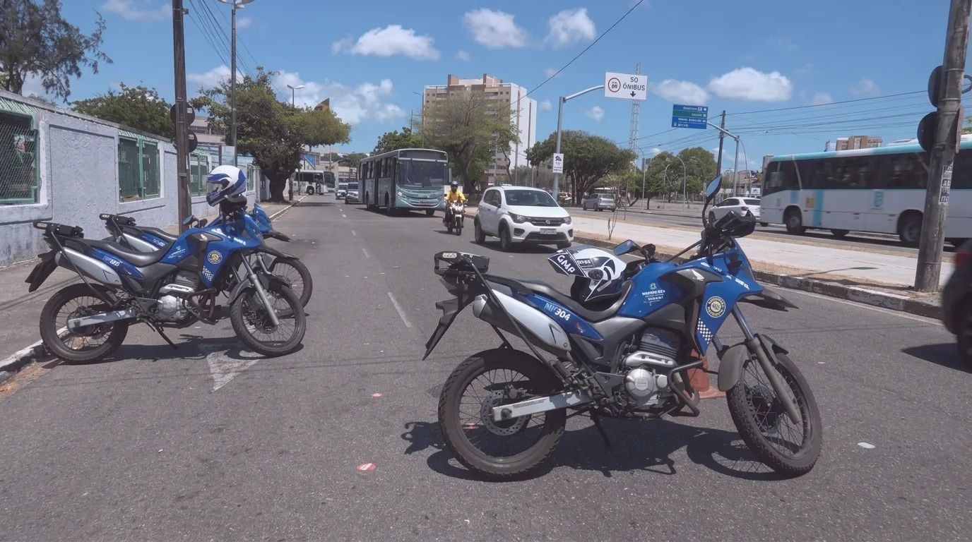 Idoso perde controle de carro e atinge poste em frente ao Terminal da Lagoa, em Fortaleza