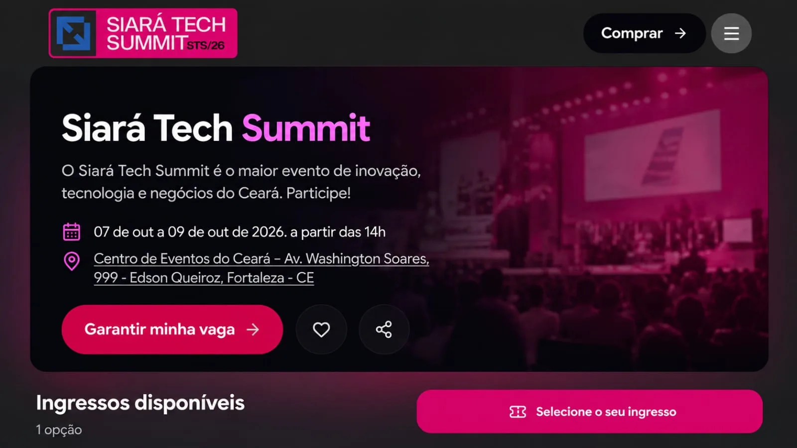 Leve toda a experiência do Siará Tech Summit 2026 na palma da sua mão