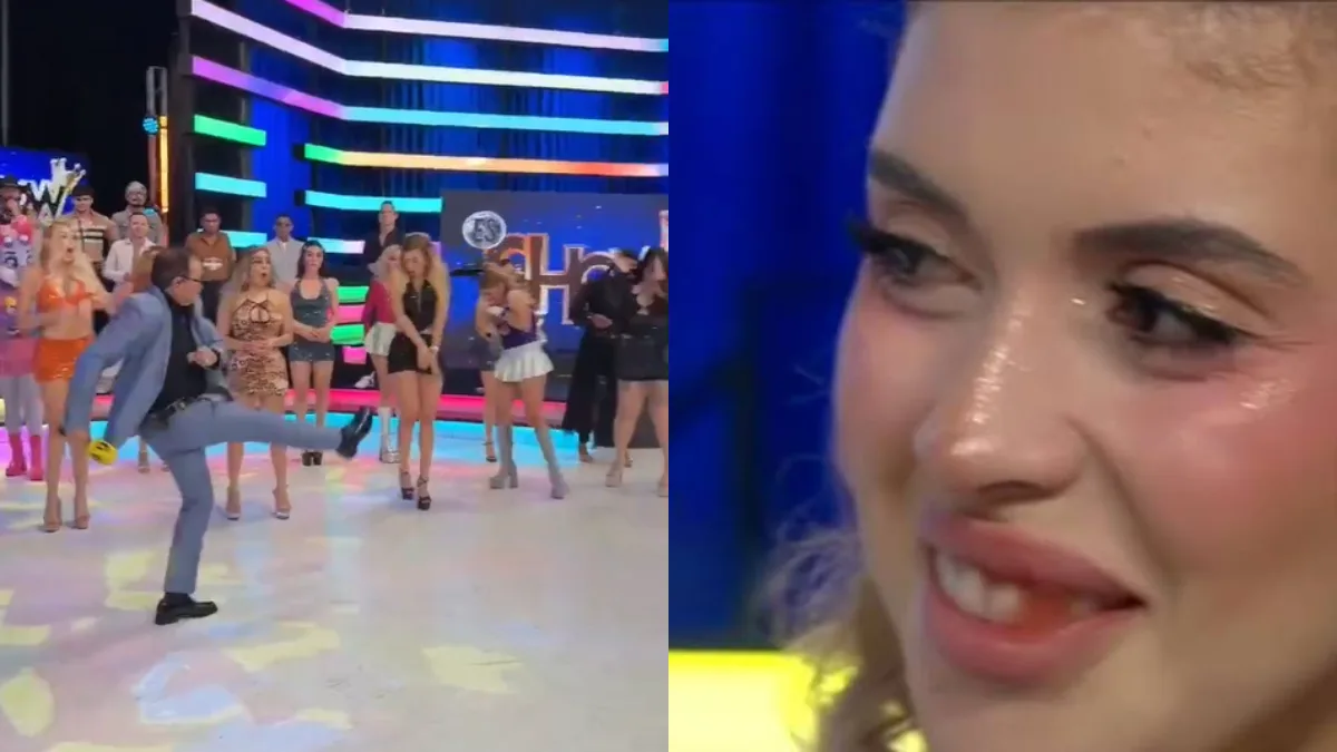 Apresentador chuta drone e atinge modelo no rosto durante programa ao vivo