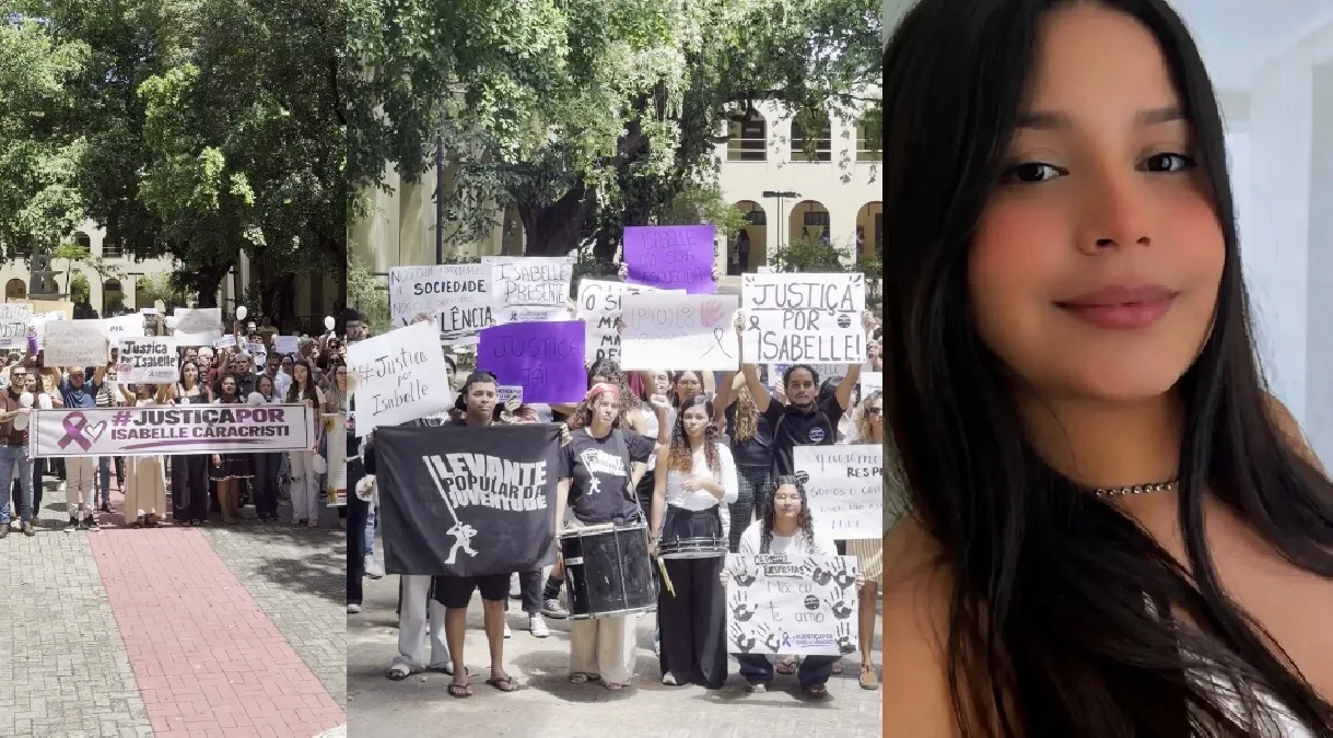 Manifestação em Sobral, no Ceará, pede justiça por Isabelle Caracristi e apoio à mãe da jovem