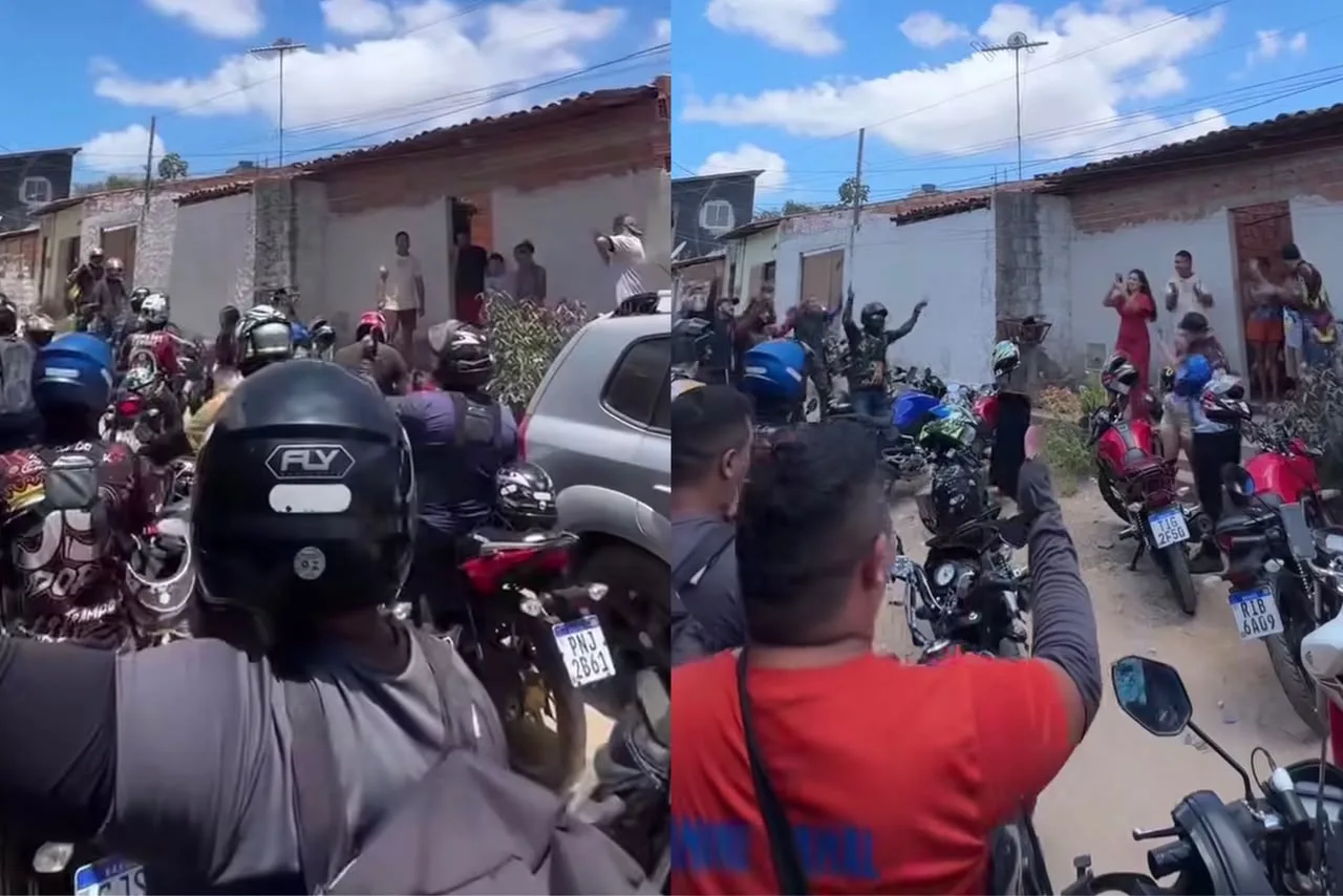 Motociclistas fazem manifestação em apoio a menino constrangido por influenciadora em Fortaleza
