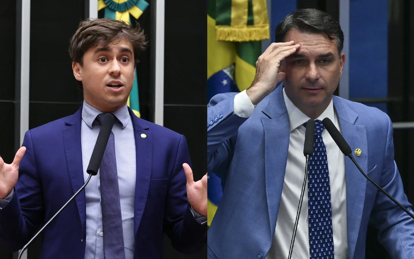 Nikolas Ferreira fala sobre saída de Flávio Bolsonaro do Brasil e depois se corrige: "supostamente"