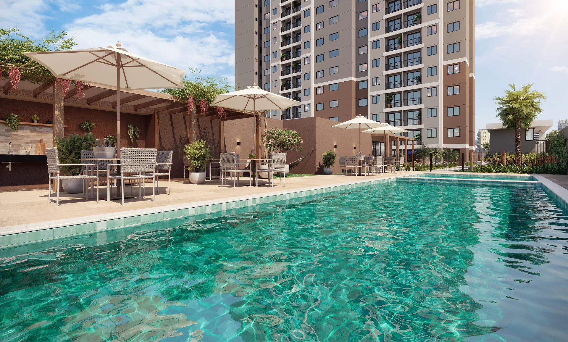 O Park Living conta com 150 apartamentos, distribuídos entre o térreo e mais 14 pavimentos. Foto: Divulgação