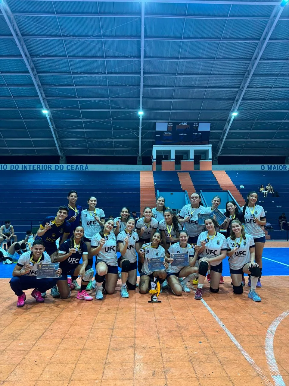 Seleção feminina da UFC conquista bicampeonato da Taça Ceará de Voleibol; equipe masculina fica com a prata