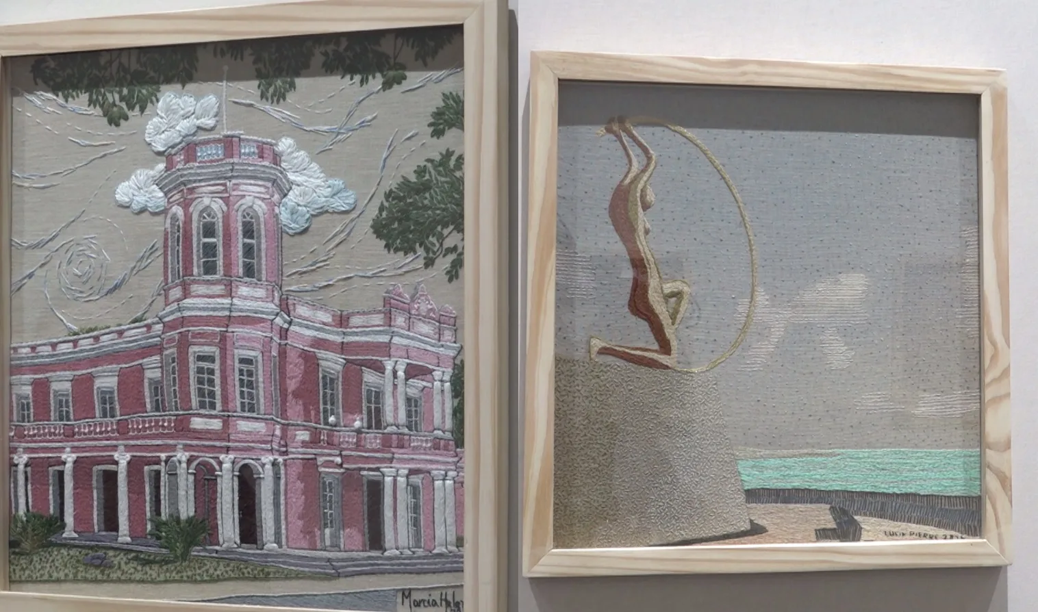 Em cada tela, um período da história de Fortaleza é representado a partir de um ícone da cultura local. Foto: Reprodução / TV Cidade Fortaleza ‘Soul Fortaleza’ transforma história da capital em bordados para celebrar 300 anos