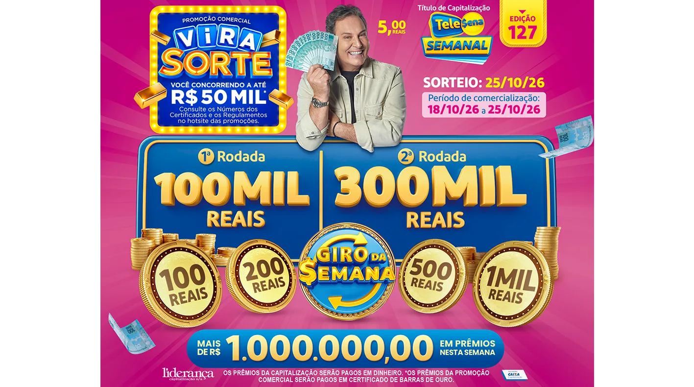 Tele Sena Semanal: confira o resultado de hoje, domingo (25/10)