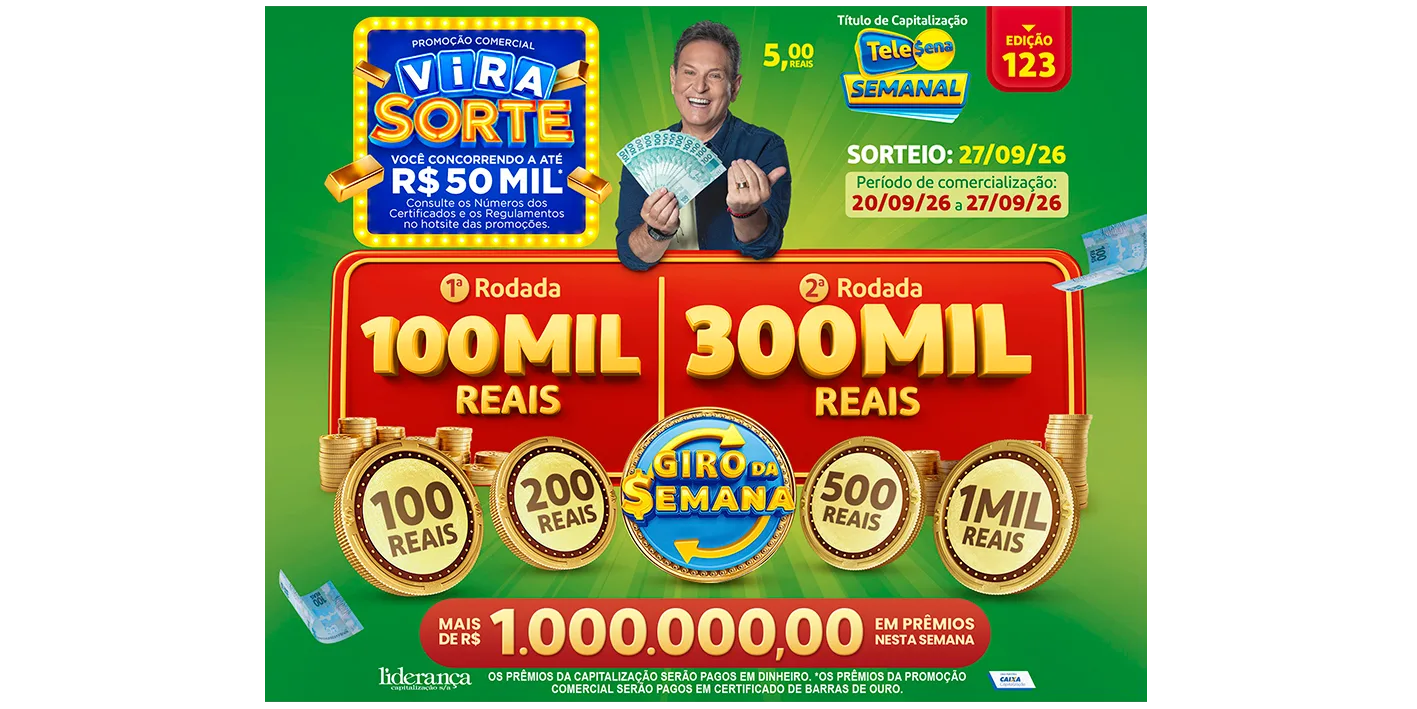 Tele Sena Semanal: confira o resultado de hoje, domingo (27/09)
