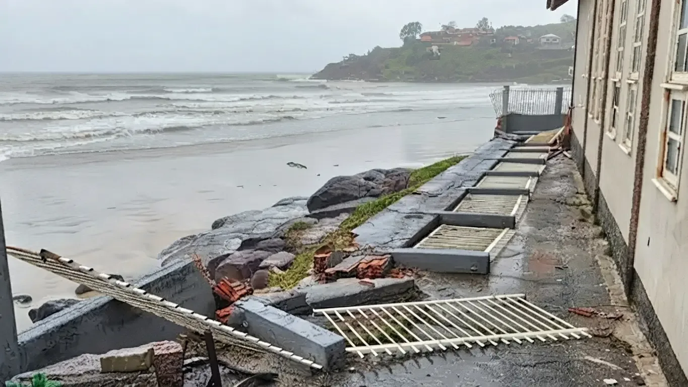 Tsunami meteorológico é registrado em Santa Catarina após mar avançar sobre casas