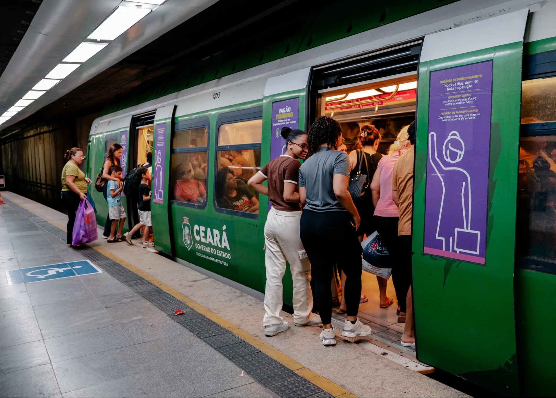 Vagões femininos no Metrô de Fortaleza registram 1,3 milhão de embarques em três meses