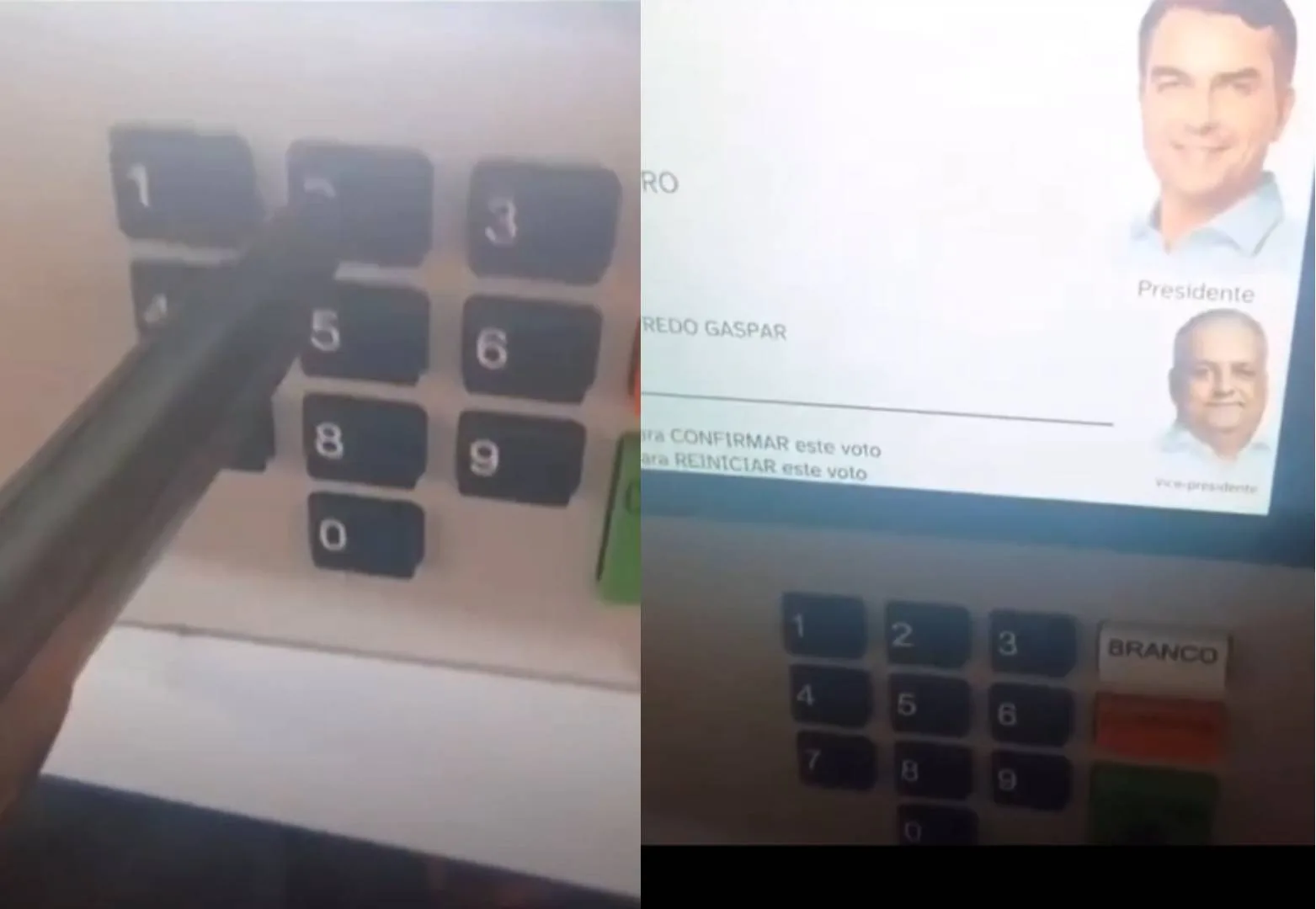 Vídeo mostra eleitor usando revólver para votar em Flávio Bolsonaro dentro de cabine