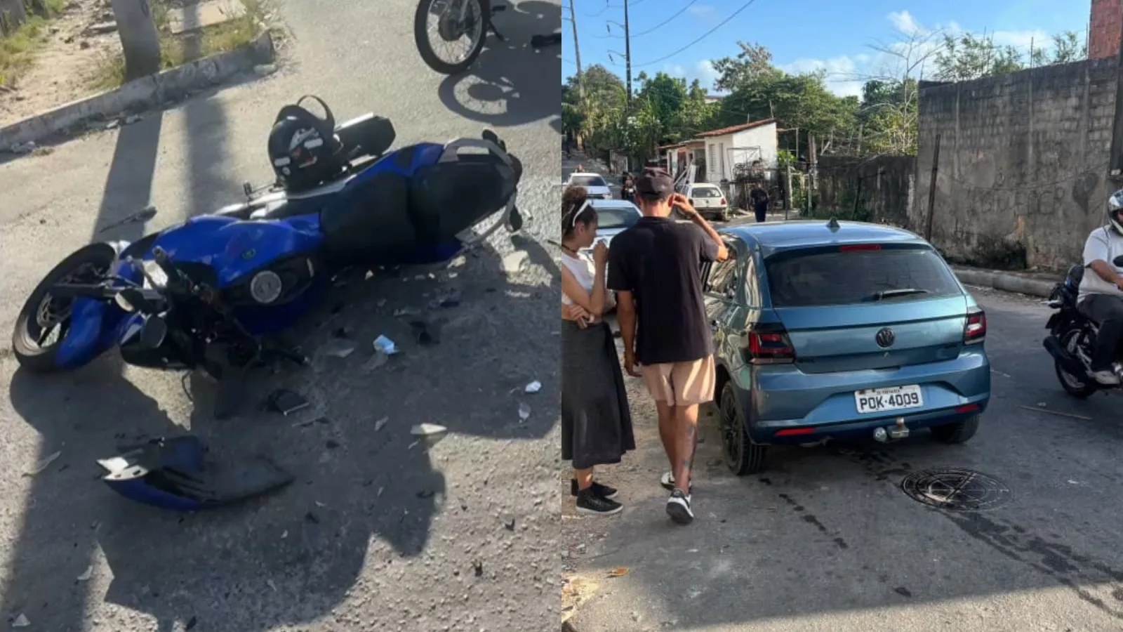 Carro em alta velocidade atinge moto por aplicativo no Lagamar; motorista foge