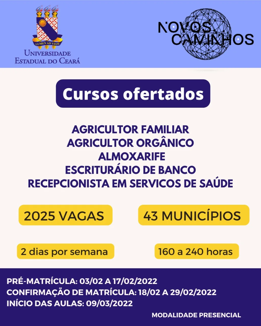 Pré-matrícula para cursos Qualifica Mais-Emprega Mais segue até 17 de fevereiro